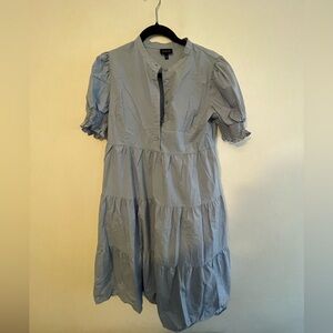 Light Blue Button-Up Dress